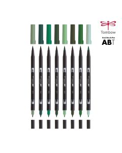Tombow Dual Brush Pen Art Marker Greens