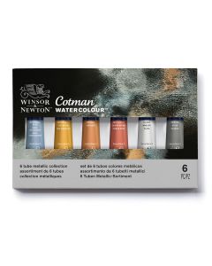 Winsor & Newton Cotman Watercolors - Set of 6, Metallic Colors, 8 ml