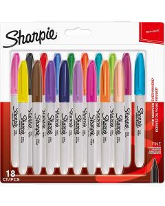 Sharpie Permanent Markers  Fine Point Assorted Fun Colours  - 18