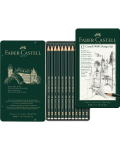 Faber Castell 9000 graphite pencil, Design Set, tin of 12