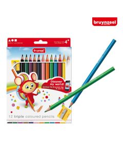 Triple Coloured Pencil Set Of 12