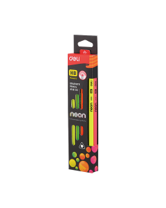 Neon Pencil Sharped with Erasers Deli