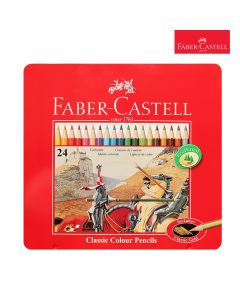 Classic 24 Colour Pencil Flat Tin Faber Castell 115845