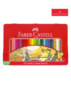 Classic 36 Colour Pencil Flat Tin Faber Castell 115846