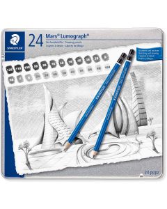 Staedtler Mars Lumograph Art Drawing Pencils set of 24 (Assorted Design)