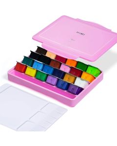 HIMI Gouache Paint Set, 24 Colors x 30ml Pink