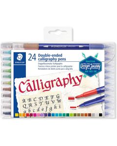 Staedtler  Double Fibre-Tip Calligraphy Pen 24 Bright Colours