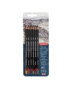 Derwent Tinted Charcoal Pencils, 4mm Core, Pack, 6 Count
