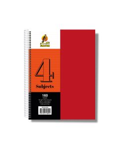 University Book 4 Subjects - A4 Red