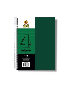 University Book 4 Subjects - A4 Dark Green