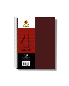 University Book 4 Subjects - A4 Maroon