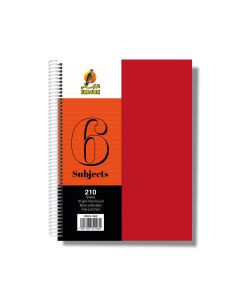 University Book 6 Subjects - A4 Red