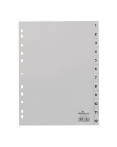 Divider 1 - 12 With Number Grey Plastic