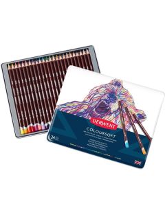 Derwent Colorsoft Pencils, 4mm Core, Metal Tin, 24 Count