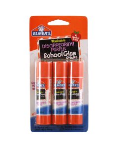 Elmer's Washable Disappearing Purple School Glue Stick - Set of 3
