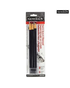 General Pencil Peel & Sketch Charcoal Pencil Set, 3 Pack