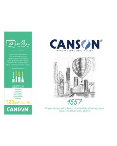 CANSON 1557 Extra White 120gsm A2 Sketch Paper - 204127410