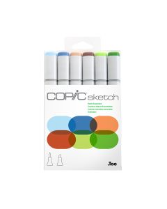 Copic Sketch Marker Set, 6 Color Earth Essentials 2785
