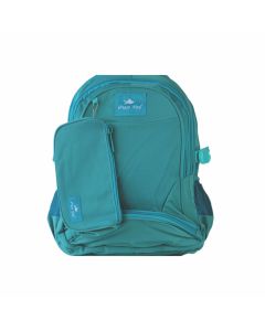 School Backpack 18" Turquoise Blue - Glossy Bird