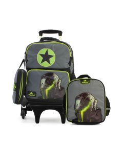 Glossy Bird Trolly School Bag - with Lunch Bag & Pencil case - 17 Inch