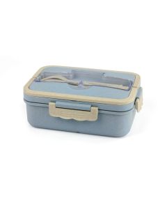 Lunch Box with Spoon & Fork 0001-02 - Blue
