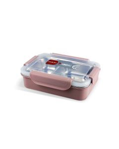 Lunch Box with 2 Conpatments Pink - 8155