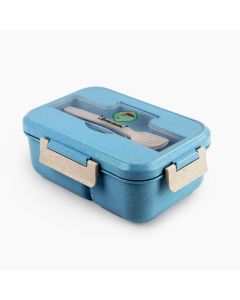 Lunch Box with Spoon & Fork - Blue 9021