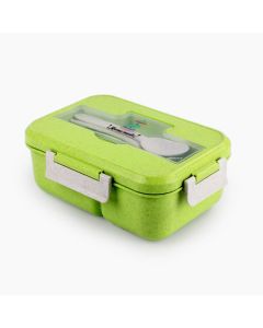Lunch Box with Spoon & Fork - Green 9021