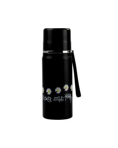 Water Bottle Black with yellow flowers design - xxx ML