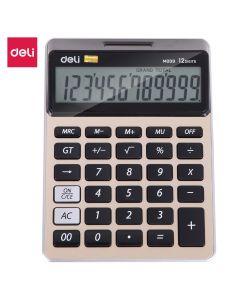 Deli Calculator Metal 12 Digit Golden M00951