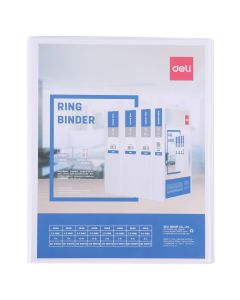 Deli 1 Inch A4 Paper 2D Ring Binder - White