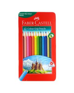 Faber Castell - Grip Color Pencil Flat Tin 12 Color
