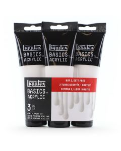 Liquitex Basics Acrylic Paint, 4-oz Tube, Titanium White 3-Pack