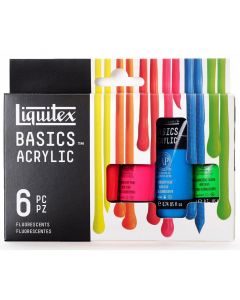 Liquitex BASICS Acrylic Paint Set, 6 x 22ml - Fluorescent
