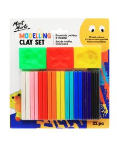 Mont Marte Kids Colour Modelling Clay Set w/Moulds 21pce