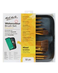 Mont Marte Mixed Bristle Watercolour Brush Set Wallet
