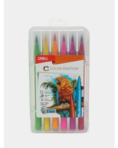 Color Emotion Felt pen brush tip set of 12 Deli - C10304