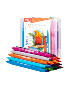 Color Emotion Felt pen Double Ended tip Set of 24 Deli - C151-24