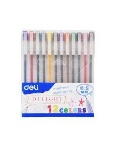 Gel pen Asst.Colour Delight 0.5mm Set of 12 Deli - G119-12c