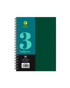 University Book 3 Subjects - A4 Dark Green