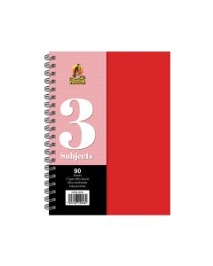 University Book 3 Subjects - A4 Red
