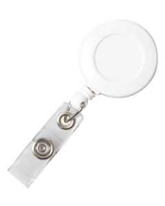 Card Holder "White" ID Card Roller Clip Retractable
