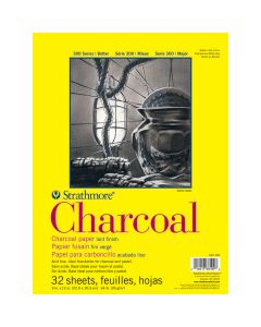 Strathmore Charcoal Pad, White, 9" x 11" Tape Bound SM330-109