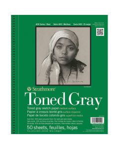 Strathmore Toned Grey Sketchbook 9" x 12" (Wirebound)  412-109