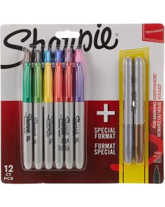 Sharpie Classic And Metallic Fine Point Permanent Marker Assorted set of 14