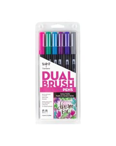 Dual Brush Pen Art Markers, Galaxy  Palette -  6 pack - 56212