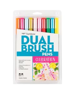 Tombow Dual Brush Pen Art Markers, 10C Set, Celebration - 56215