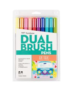 Tombow Dual Brush Pen Art Markers, 10C Set, Retro - 56217