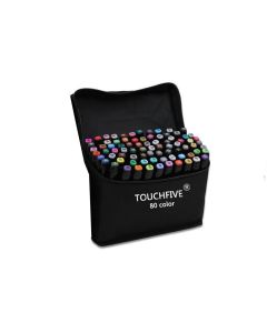 TouchFive Markers 80 Colors Broad Fine Sketch Pen Black case
