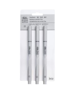 Winsor & Newton Fineliner Pen Sets, 3-Pen Cool Gray Set